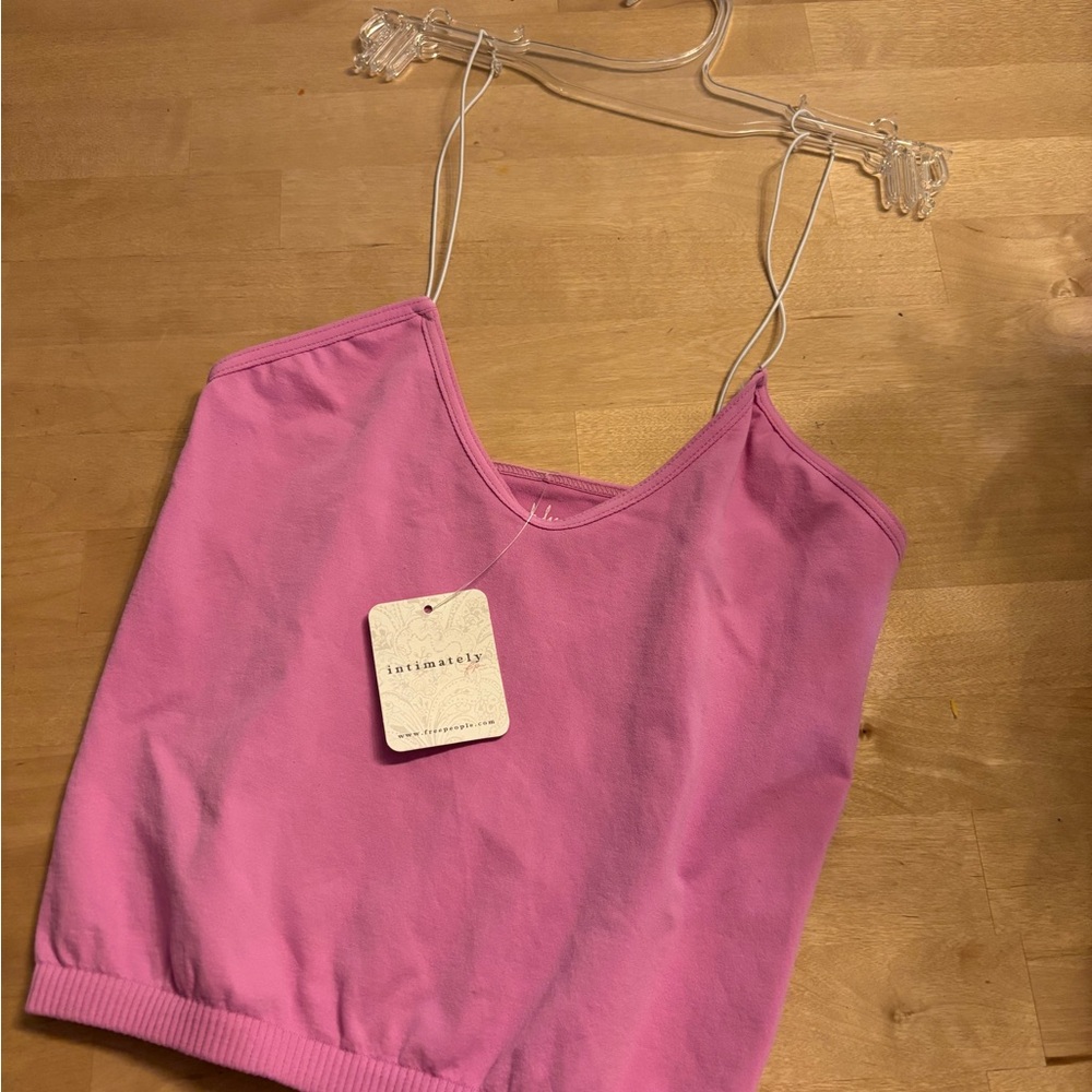 Free People Pink Fitted Crop Camisole